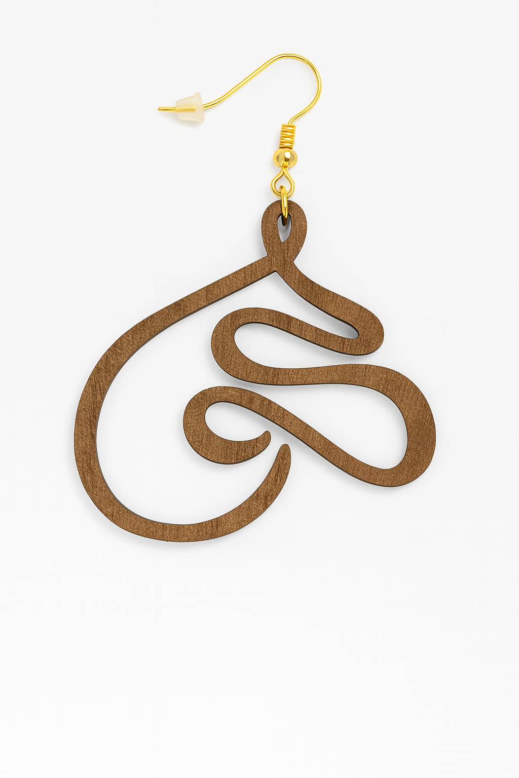 💞 Élégance Filigrane – Cœur Ondoyant en Noyer - Isabelle